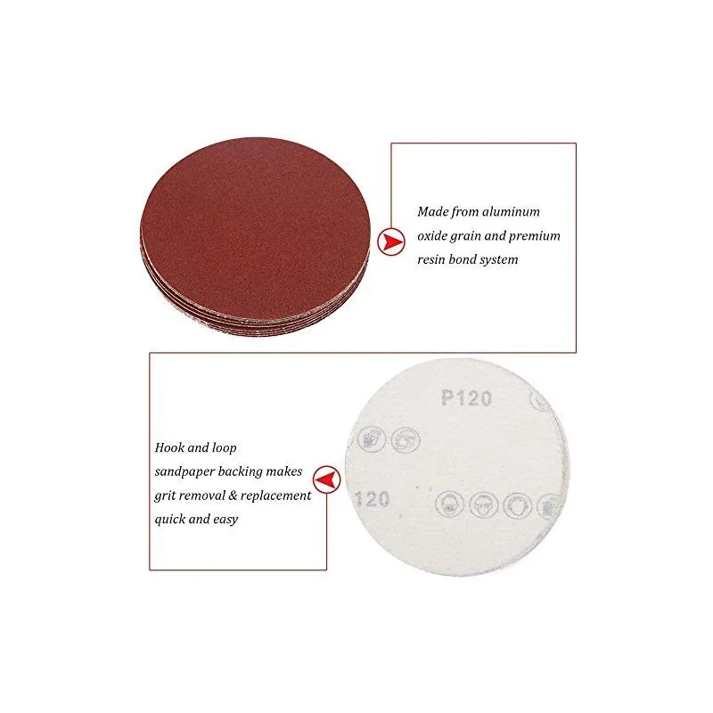 10-25 pezzi disco di carta vetrata speciale per lucidatura rotonda carta vetrata marrone rosso 50-100mm 40-3000 grana accessori utensili abrasivi