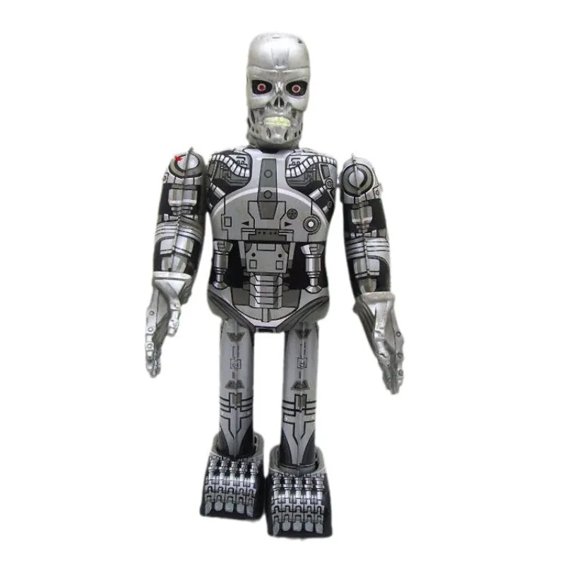 

Walking Metal Tin Terminator Robot Toy Retro Clockwork Wind Up Mechanical Toys Classic Collection Kids Christmas Gift