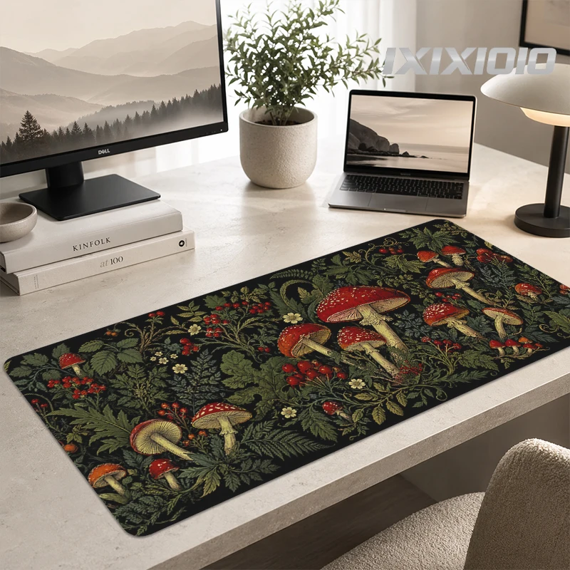 Mouse Pad Red Mushrooms Gamer XL HD Large New Mousepad XXL Playmat Carpet Soft Office Natural Rubber PC Mice Pad