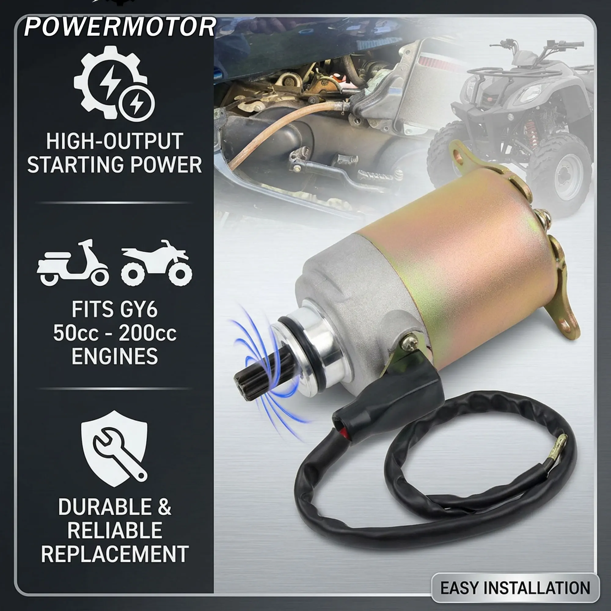 

DirtBike Motorcycle Starter Motor For GY6 50cc-150cc Chinese 4-Stroke QMB139 Enduro Motocross ATV Scooter Moped Engine Modified