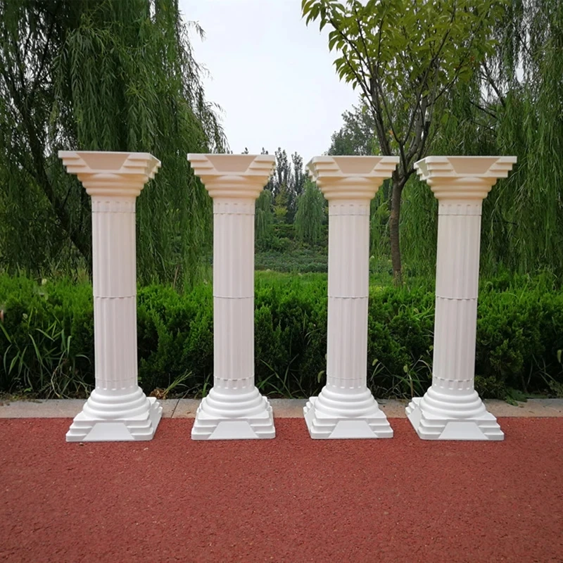 

White Plastic Roman Column Wedding Decorations Road Lead Pillar for Party Hotel Opened Welcome Decor Props