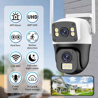 4K WiFi Surveillance Camera  Wifi Outdoor Dual Lens 6X Zoom PTZ IP Cameras Auto Tracking Audio Video ONVIF Security CCTV Camera