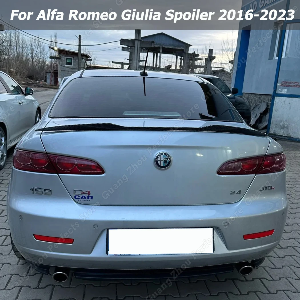 

Car Tail Wings Fixed Wind Spoiler Rear Wing Auto Fixed Wind Wing Gloss Black Accessory For Alfa Romeo Giulia Spoiler 2016-2023