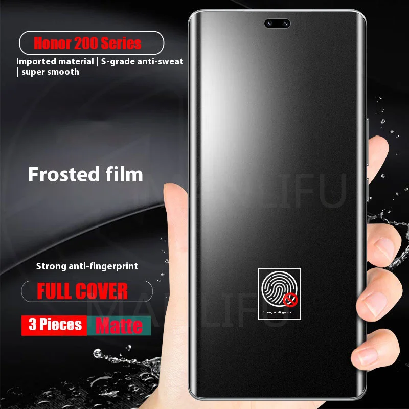 3PCS Full Cover Matte Curved Hydrogel Film For Honor 200 Pro 6.78\