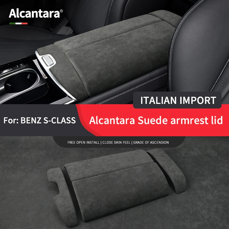 

4*Suede ABS Car Interior Center Armrest Box Console Box Storage Box Trim Cover For Mercedes Benz S Class W223 2021 2022