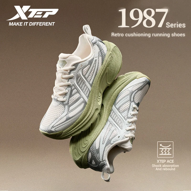 Xtep 1987 Cushioning Running Sneakers For Women 2026 Spring New Breathable Lightweight Sports Running Shoes 974318110053