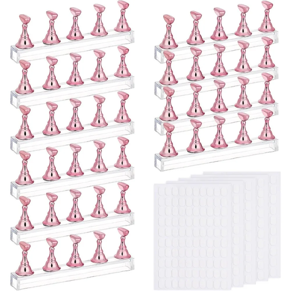 Double-Sided Tape Magnetic Nail Stand for DIY Press-On Nails Art Display and Practice