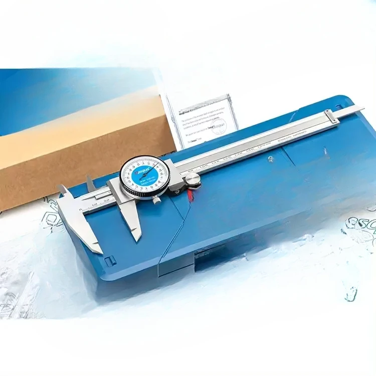 Dasqua สแตนเลส 4 การใช้งาน 0-100 มม.0-150 มม.0-300 มม.Calibradores Dial Caliper Vernier Shock-proof เกียร์