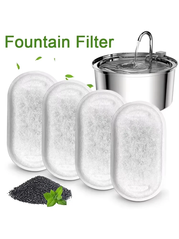 Fontaine d'eau pour chat, filtres éponge à charbon actif pour distributeur d'eau en acier inoxydable, accessoire de soins d'eau saine pour animaux de compagnie, 12/15 pièces