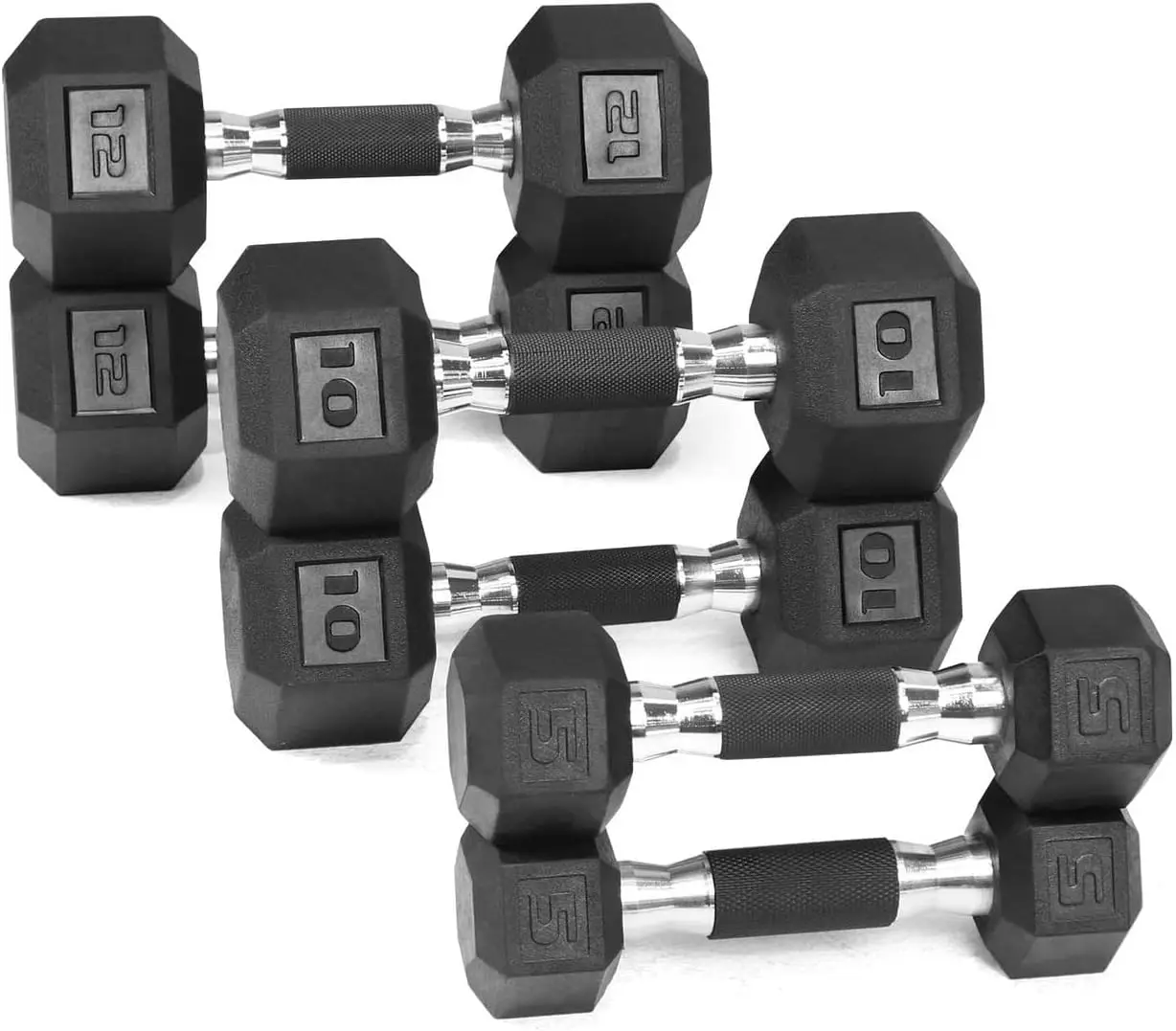

Rubber EncasedDumbbells with Rubber Grip Contoured Handle for Muscle Toning Strength Building Full Body Workout