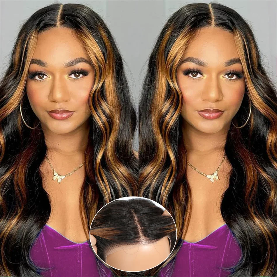 

Highlight Glueless Wig Human Hair Ready To Wear And Go Preplucked Body Wave 13x4 HD Lace Frontal Colored Human Hair Wigs On Sale