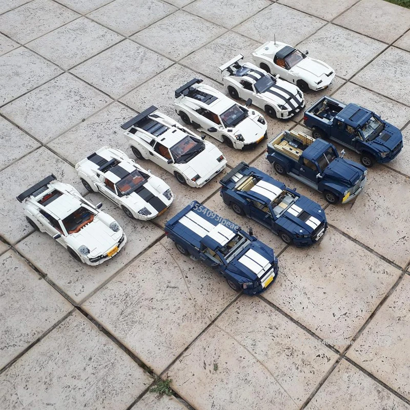 

Mustang Shelby GT500 Convertible Cobra Roadster Car Строительные блоки F150 Raptor Классический пикап DIY Автомобильные кирпичи 10265 Игрушка в подарок