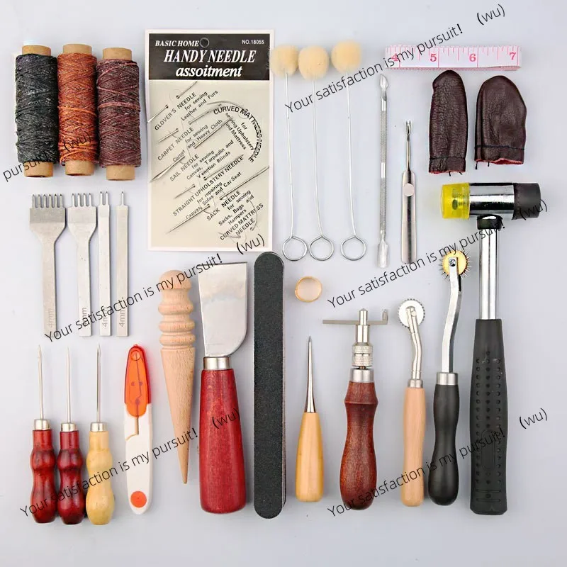Leather tools, handmade leather goods making tools, leather DIY tool set, handmade bag tools