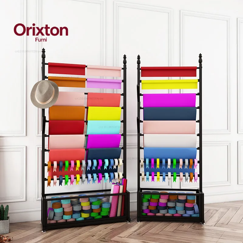 Wrought iron ribbon rack, flower wrapping paper storage rack, flower shop scarf rack, ribbon ribbon finishing floor shelf.