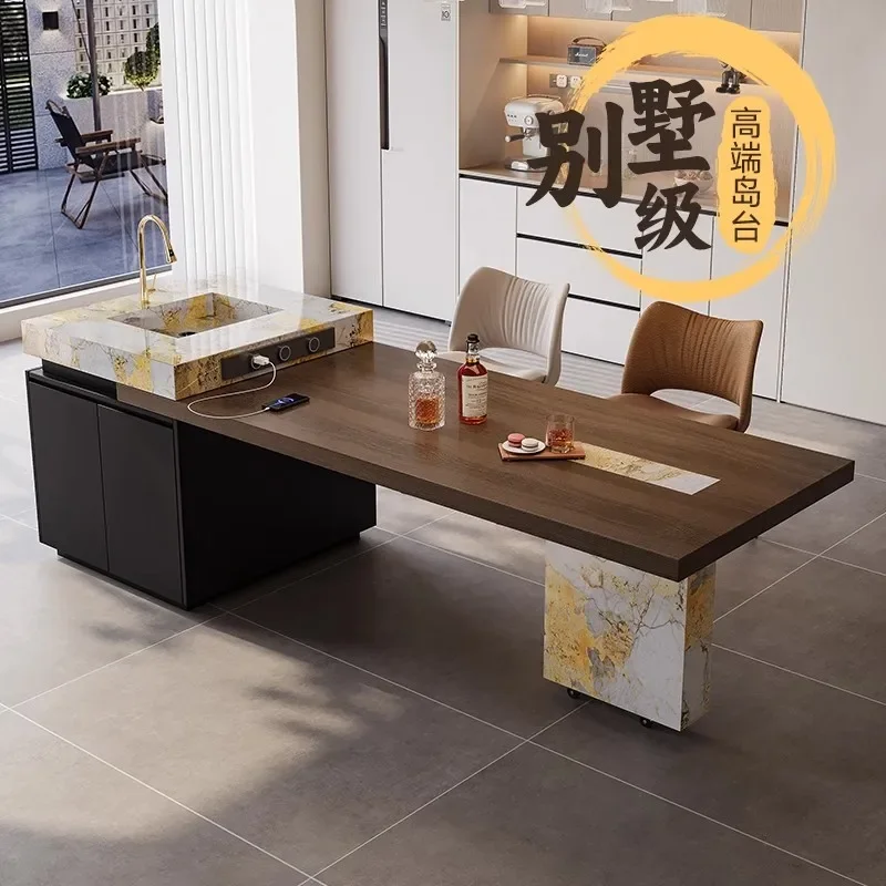 

AASlate Island Dining Table Integrated Household Retractable Kitchen Small Apartment High-End Light Luxury Style Center