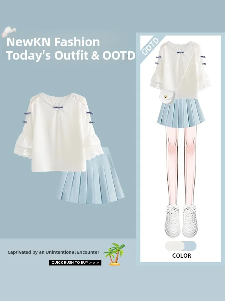 

Утягивающая плиссированная юбка с высокой талией ort Sve round Ne, женский летний новый модифицированный дизайн в китайском стиле Faion Set