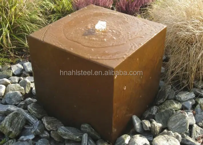 Outdoor garden corten steel water table water fountain