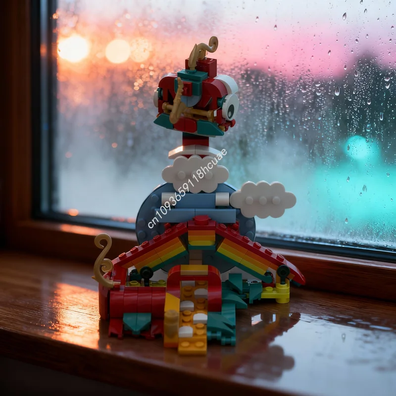 

Набор строительных блоков MOC «Сезонная дорога из желтых кирпичей», 186 деталей, архитектурная модель, рождественский подарок, развивающая игрушка для детей на день рождения