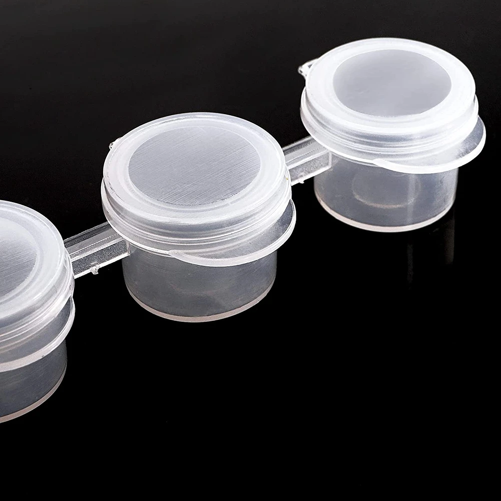 50 tiras de botes de pintura, 300 botes de 2 ml/0,07 oz, vasos de pintura vacíos con tapas, para aulas, pinturas, festivales de arte