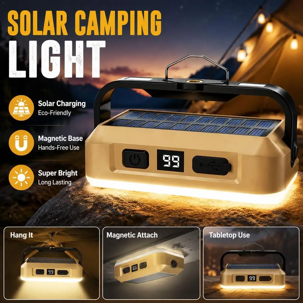 

Portable Outdoor Camping Lantern Super Long 4000mAh Battery Rechargeable Emergency Light Strong Magnet Work Light for Repair