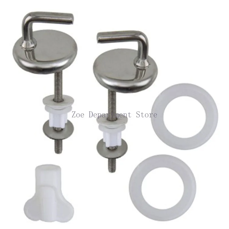 

2Pcs Toilet For Seat Hinge No Noise Stainless Steel With Mounting Accessory Home Toilet Seat Hinges Bathroom Fixture