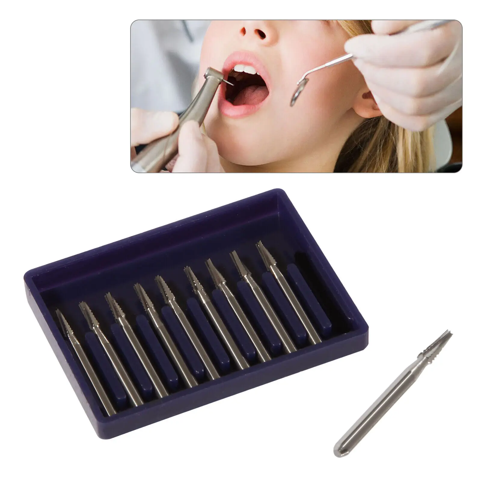 Broca De Aço De Tungstênio De Carboneto Dental, Ferramentas De Dentista, Handpiece De Alta Velocidade, FG #701, 10Pcs