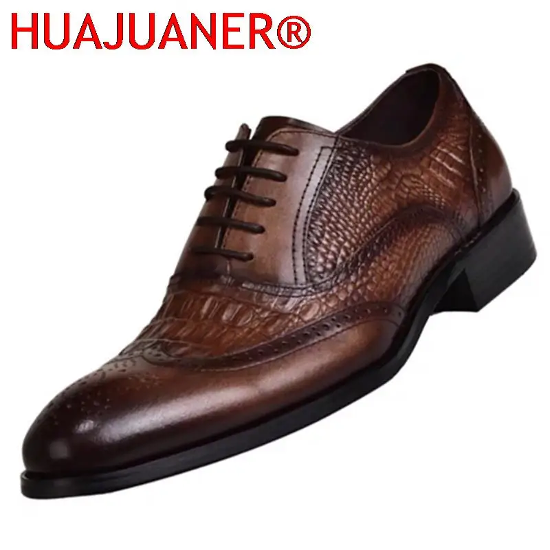 

Men Casual Shoes Brock Oxford Retro Crocodile Leather Men Formal Shoes Spring and Autumn 2026 New Men's Shoes for Men