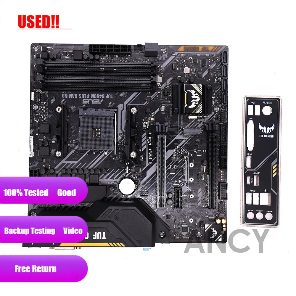 Asus TUF B450M-Plus Gaming AMD Ryzen 2 AM4 DDR4 HDMI DVI-D M.2 mATX  Motherboard