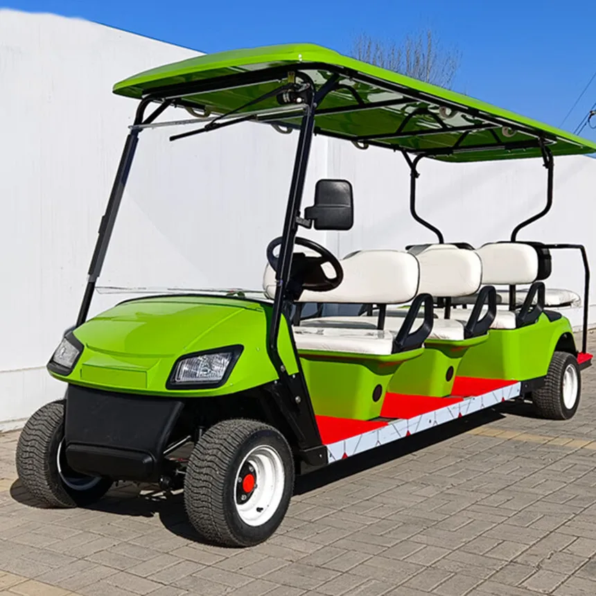 Factory Supply New Product High Quality 6 Passenger Club Car 6 Seater 4 Wheels And Tires China Electric Golf Cart