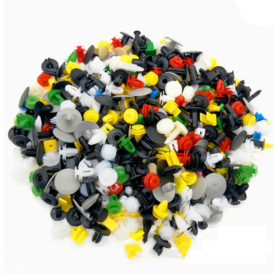 200Pcs Car Clips Fastener Screws Bumper Interior Decoration Auto Plastic Random Mixing Universal Plastic