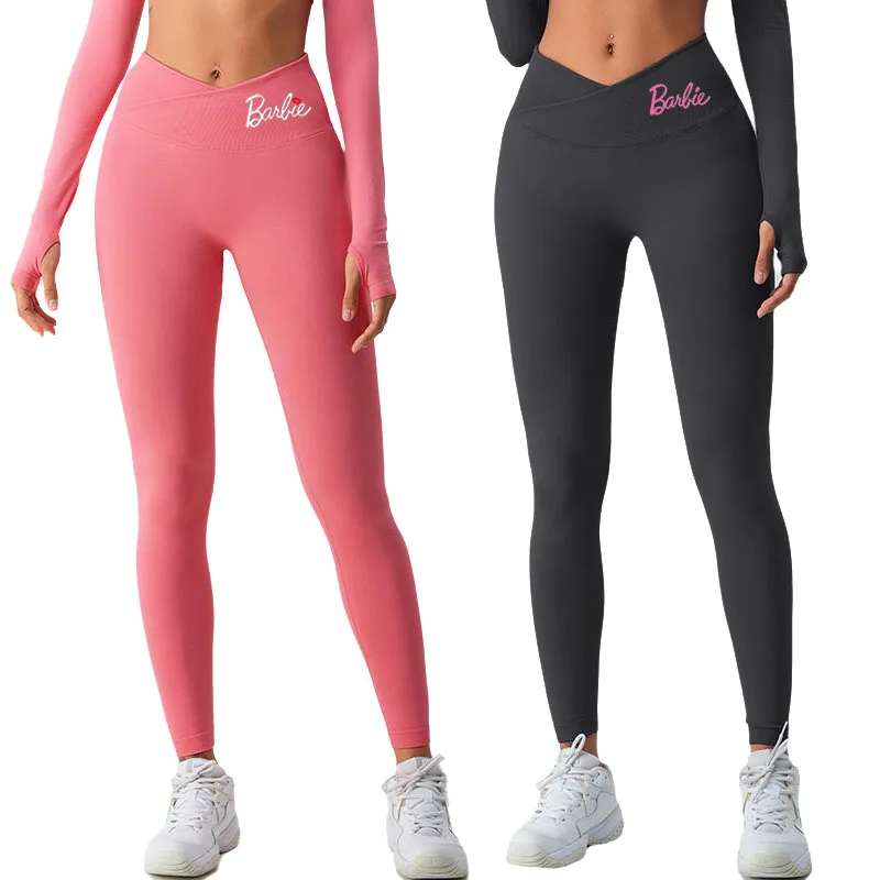 Sexy Slim Barbie Yoga Fitness Pants Women's High Waist Hip Elastic Quick-drying Running Sports Comfortable Buttocks Pants