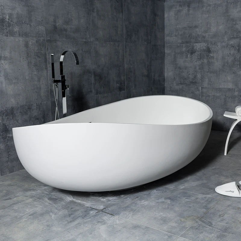 for Hotel Marble Stone Acrylic Solid Surface Bathtub, Artificial Stone Bathtub