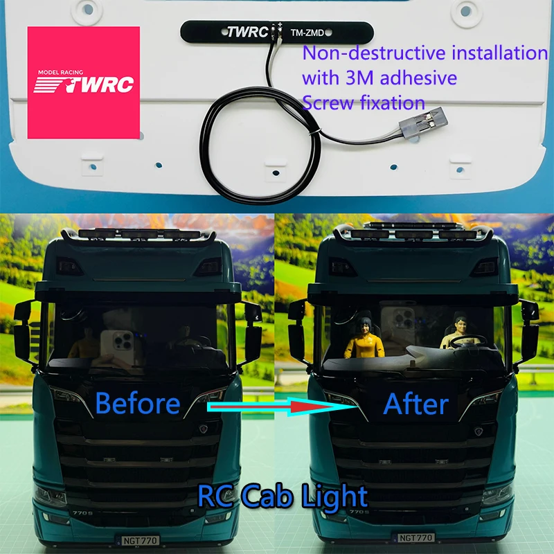 RC Truck Cab Light Spotlight Dashboard LED Light For Tamiya 1/14 RC Tractor Truck 1/12 Crawler TRX4 SCX10 Parts Accessories