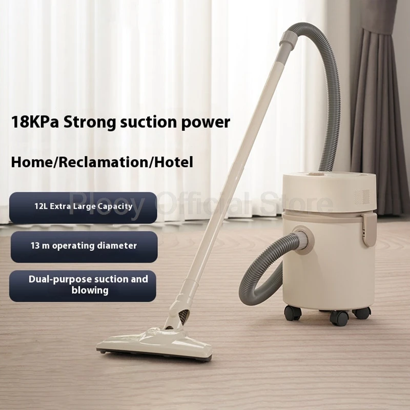 1000W Powerful Barrel Vacuum Cleaner Home Wet Dry Use Multi purpose Commercial Stainless Steel High Strong Suction Capacity