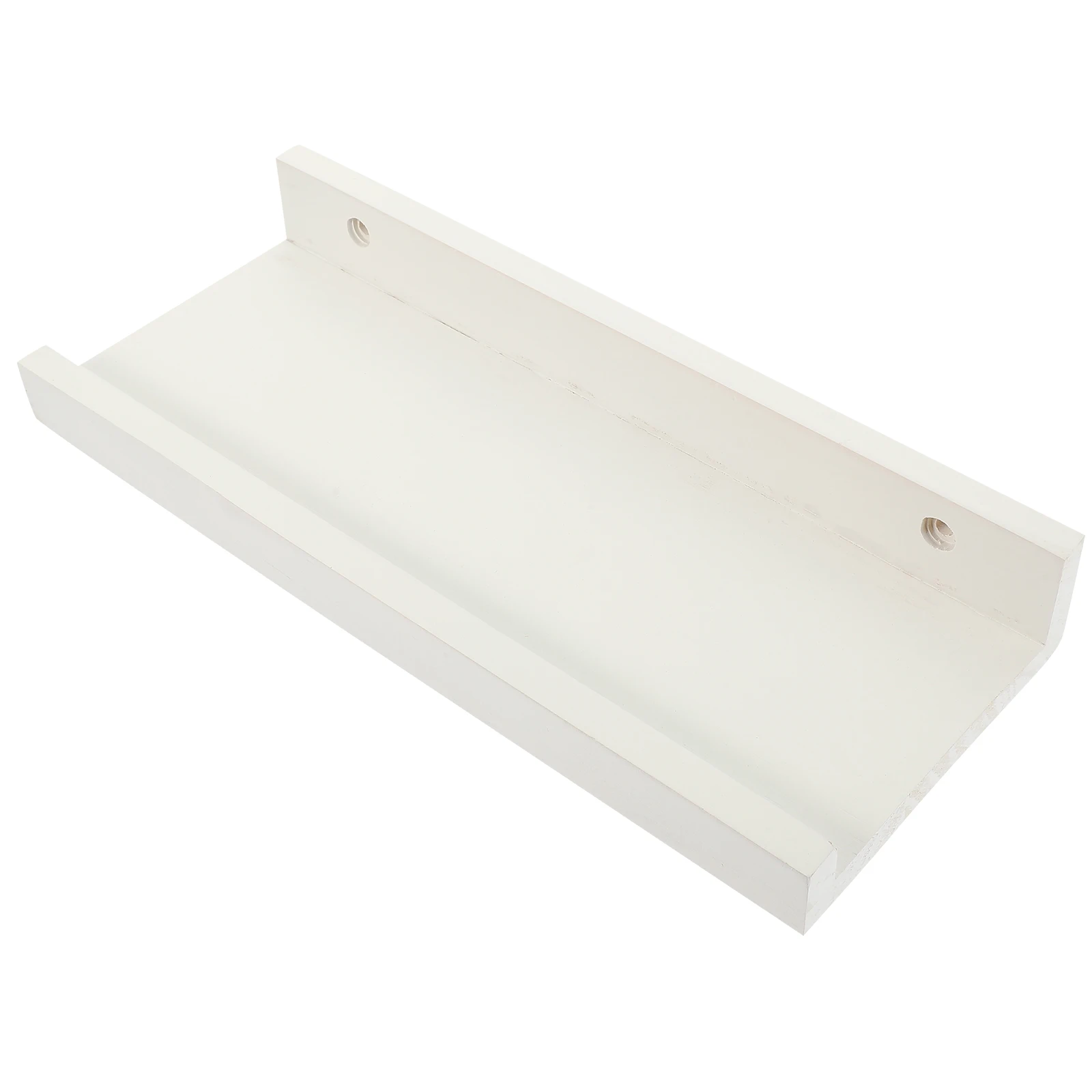 

Floating Wall Shelf White Storage Rack for Bedroom Bathroom Living Room Decor Wood Frame V-Shaped Bracket