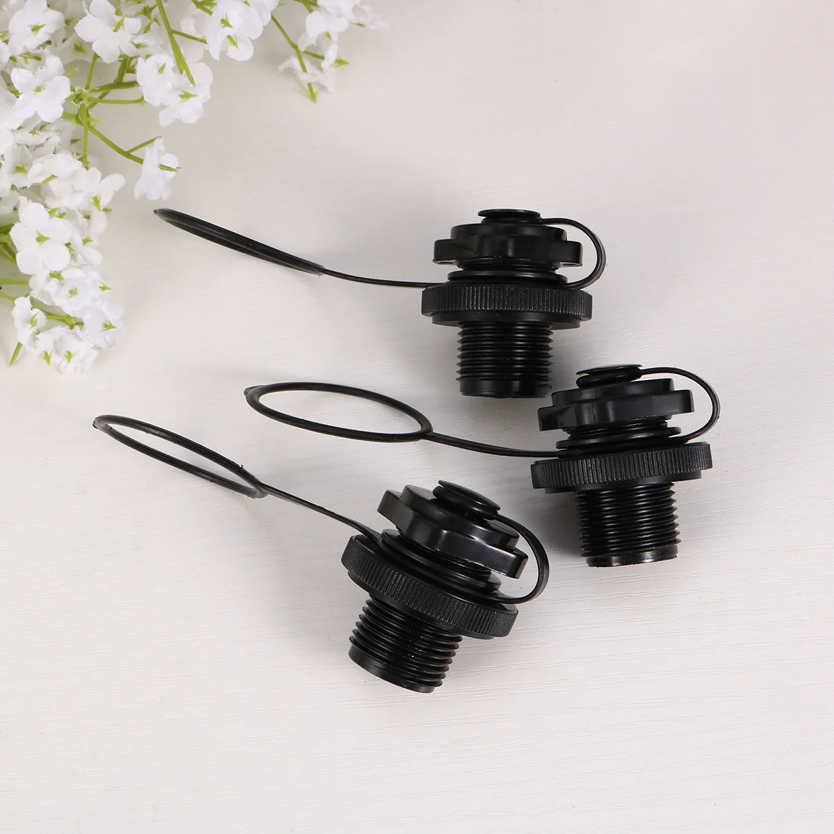 

8Pcs Boston Valve Tpu One-Way Octagonal Screw Nozzle Inflatable Boat Kayak Raft Airbed Black 22Mm Replacement Set Anti-Leak