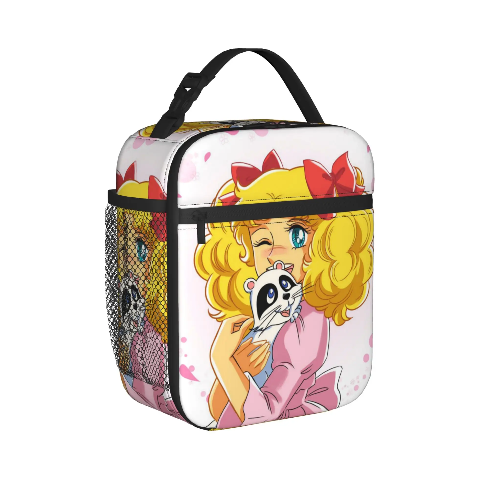 girl and dog Candy Candy Anime Insulated Lunch Bag for Men Women  Food Container Portable Thermal Cooler Lunch Boxes For Work