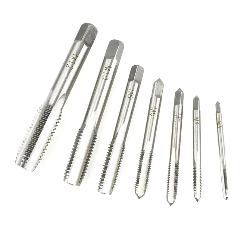 AT14 8 In 1 Tap Tool Set Thread Metric Machine Hand Screw Thread Plug Taps Set