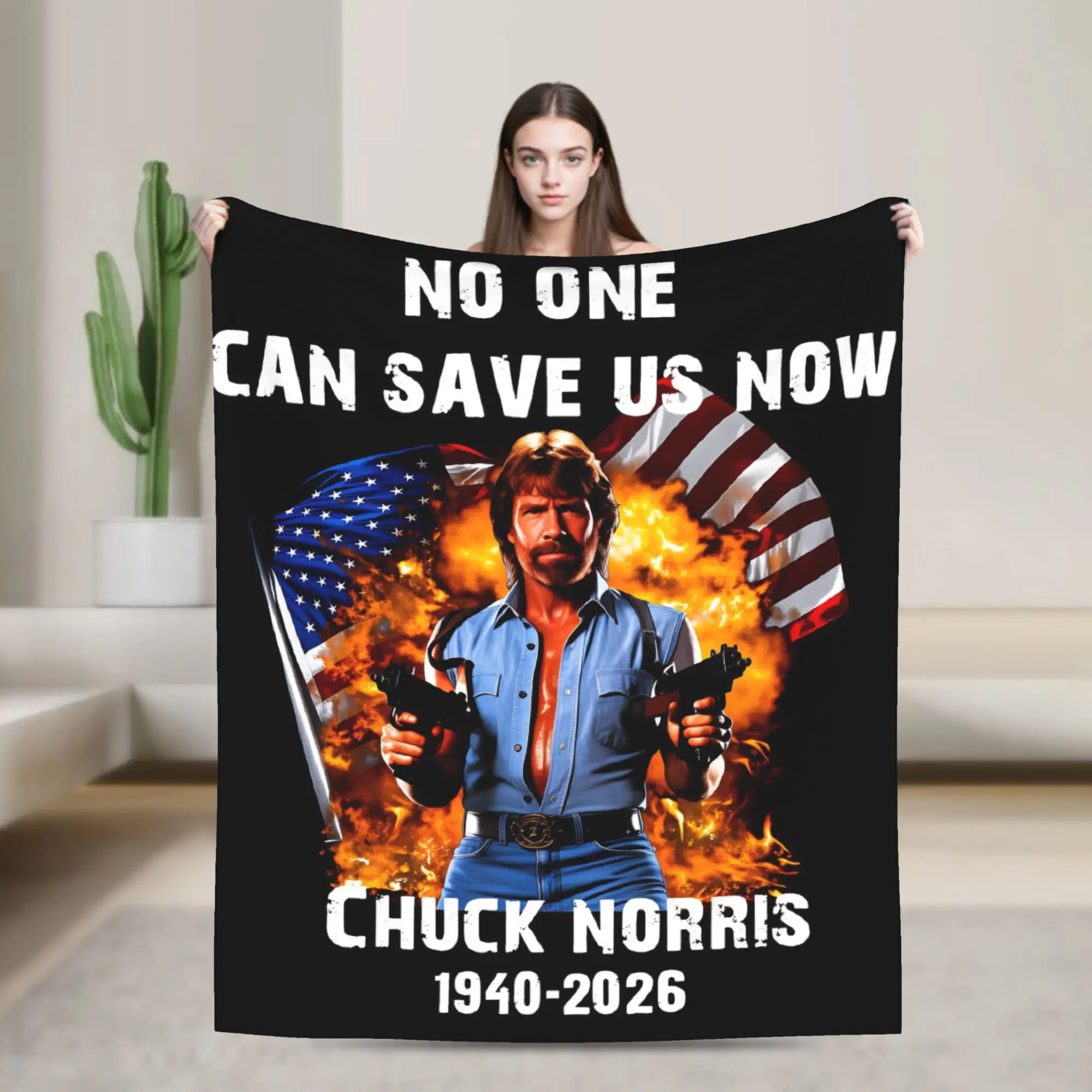 Ninguém nos pode salvar agora, pôster do Chuck Norris, cobertor de flanela para meninas, cobertor macio e aconchegante, colcha de inverno para quarto, capa de sofá