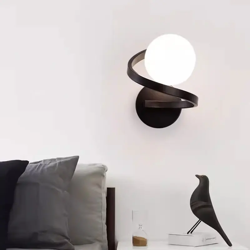 Luzes de parede LED interiores, preto e dourado, arandela para corredor e corredor, cabeceira e quarto, AC85-265V