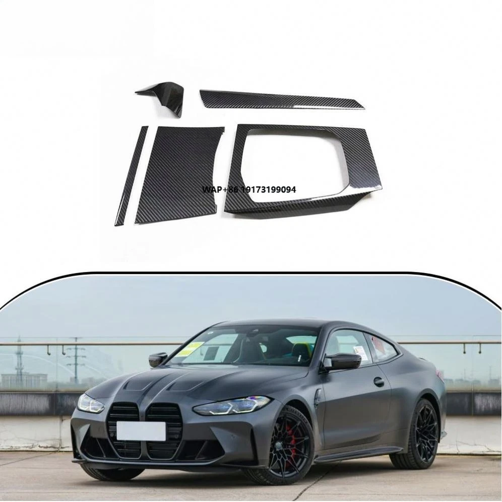 

Real Carbon Fiber Car Interior Accessories Center Console Trim for-BMW G80 M3 G82 M4 2021 2022 Dashboard Kit