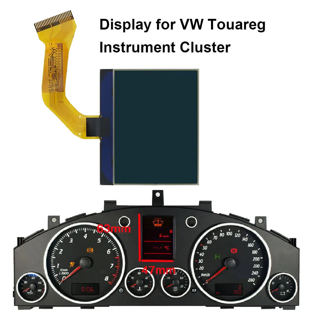 Monochrome LCD Display for VW Touareg and Porsche Cayenne 955 957 Instrument Cluster Pixel Repair Screen Glass not colored