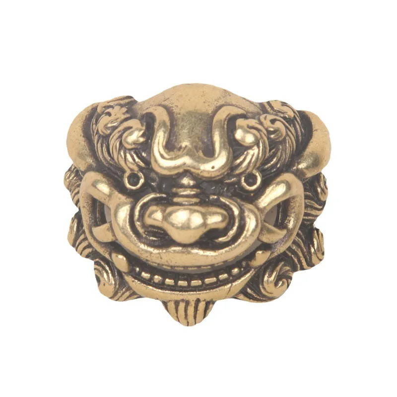 Brass Tang Lion Wealth Cloth Buckle Relief Lion Head Leather Decoration Buckle Personalized Lion Wallet Buckle DIY Accessories