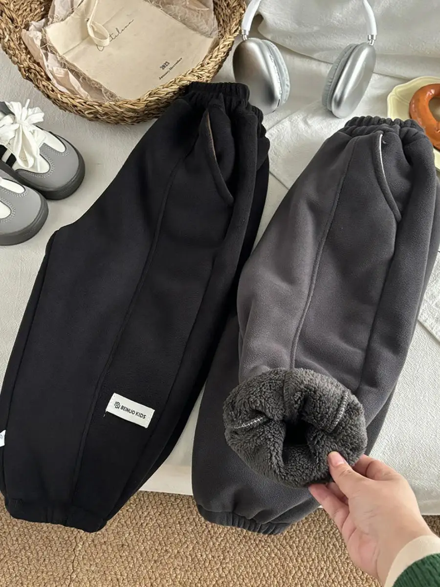 Thiened Fce Kinderhose, bequeme, warme Winterhose für Jungen und Mädchen, lange Hose mit verstellbarer Bündchen