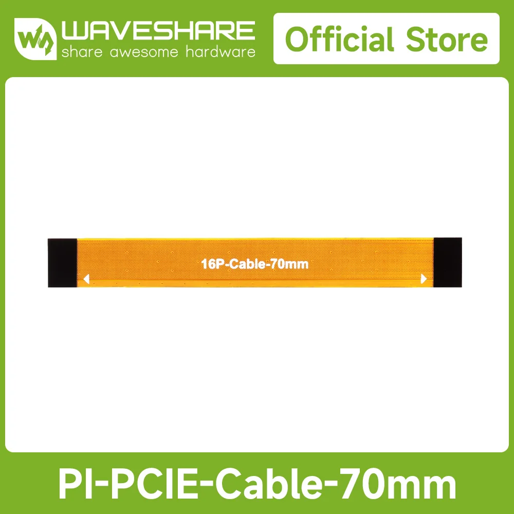 Waveshare PCIe Flexible Cable 40mm/70mm for Raspberry Pi 5, Suitable for Various Raspberry Pi 5 PCIe HATs