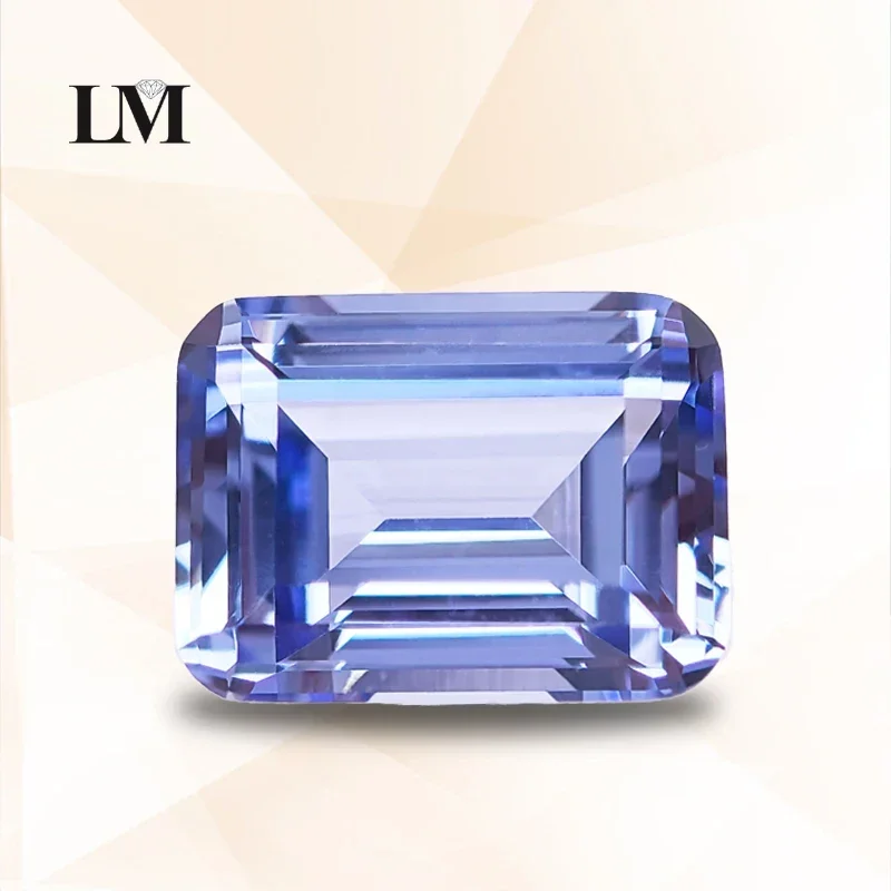 

Top Lab Grown Sapphire Emerald Cut Cornflower Color VVS1 Gemstone Charms DIY Jewelry Making Materials Selectable AGL Certificate