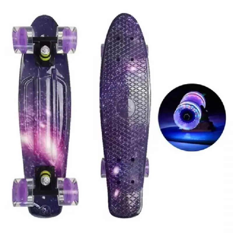 

Mini Fish Skateboard for Children, Cruiser Penny Board, 4 Wheel Scooter Toy, Flash Wheel, Portable Outdoor Skate Boards, 22Inch