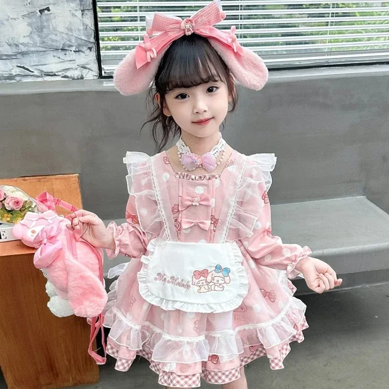 Halloween Sanrio My Melody Anime Children Dress Cartoon Lolita Princess Dresses JK Leisure Suit Summer Party Sweet Girl Birthday