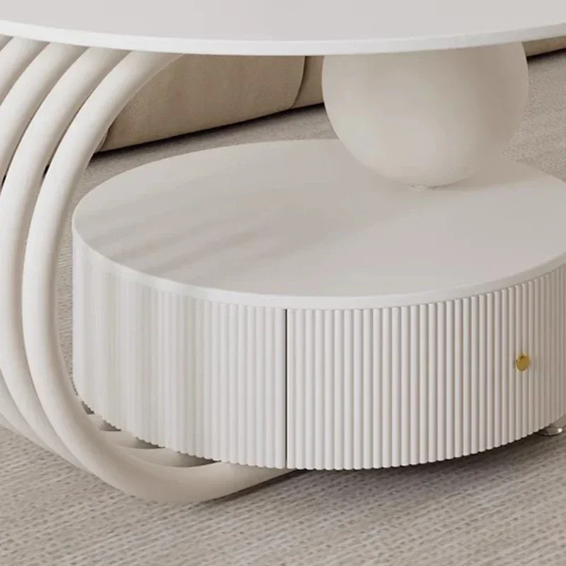 #For Round Bedside Coffee Table Bedroom Makeup Floor White Living Room Nordic Elegant&