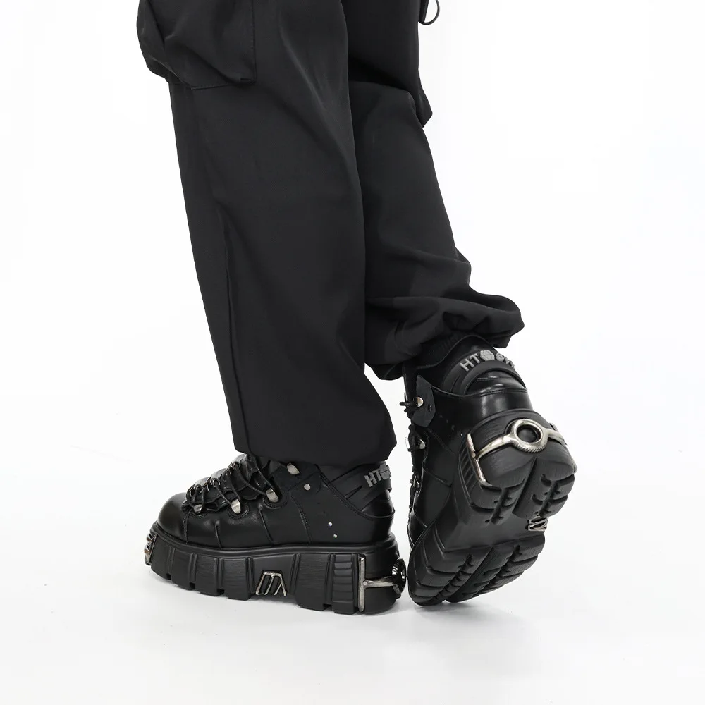 

New Men's and Women's Fashion Increased Punk Boots High-quality Couple Breathable Lace-up Non-slip Casual Shoes Women's Shoes
